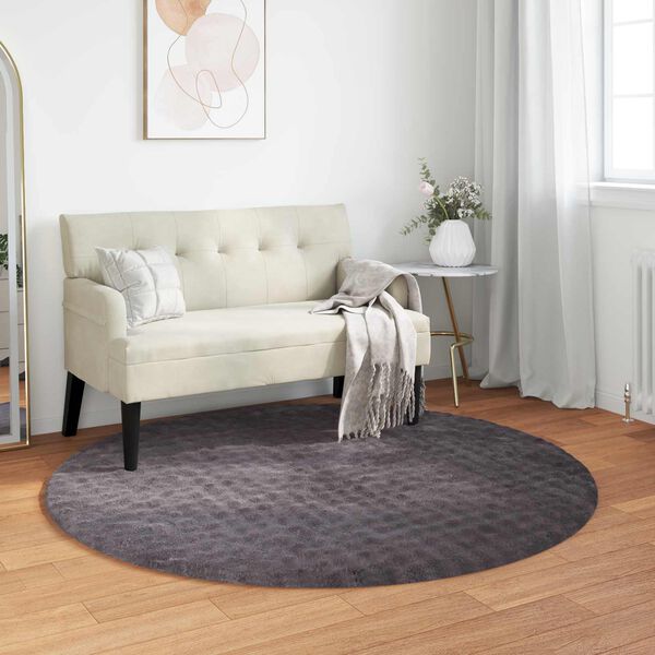 vidaXL Area Rugs Round HUARTE Anthracite &Oslash; 200 CM Polyester