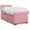 vidaXL Box Spring Bed with Mattress Pink 90x200 cm Velvet