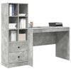 vidaXL Desk with Drawer 2 pcs Concrete Grey