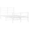 vidaXL Metal Bed Frame without Mattress with Footboard&nbsp;White 120x190cm