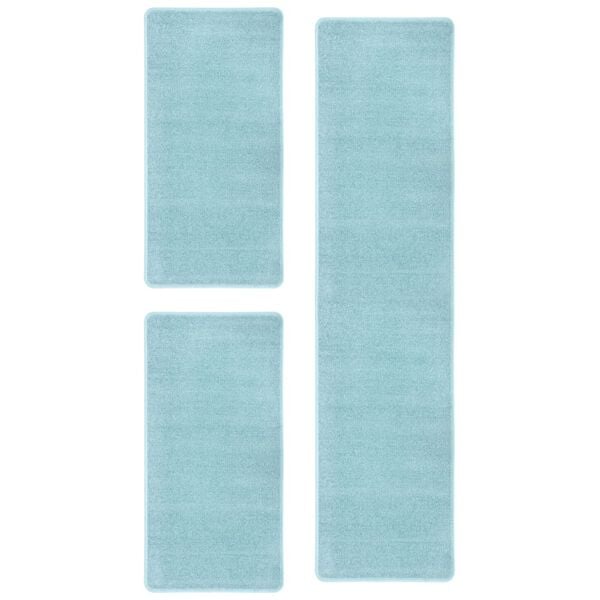 vidaXL Bed Carpets Shaggy High Pile 3 pcs Turquoise