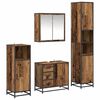vidaXL Bathroom Furniture Set with Door 4 pcs Old wood Engineered wood