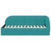 vidaXL Corner Bed Frame with Headboard Turquoise 90 cm x 190 cm Velvet