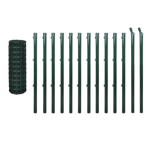vidaXL Euro Fence Steel 25x1.5 m Green