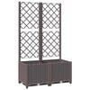 vidaXL Garden Planter with Trellis Brown 80x40x136 cm PP