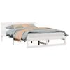 vidaXL Bed Frame with Headboard White 140 x 200 cm Solid Pine Wood