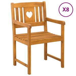 vidaXL Outdoor Bench 8 pcs Natural 56 x 55.5 x 90 cm Solid Acacia Wood