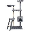 vidaXL Cat Tree with Sisal Scratching Posts 150 cm Paw Prints Grey