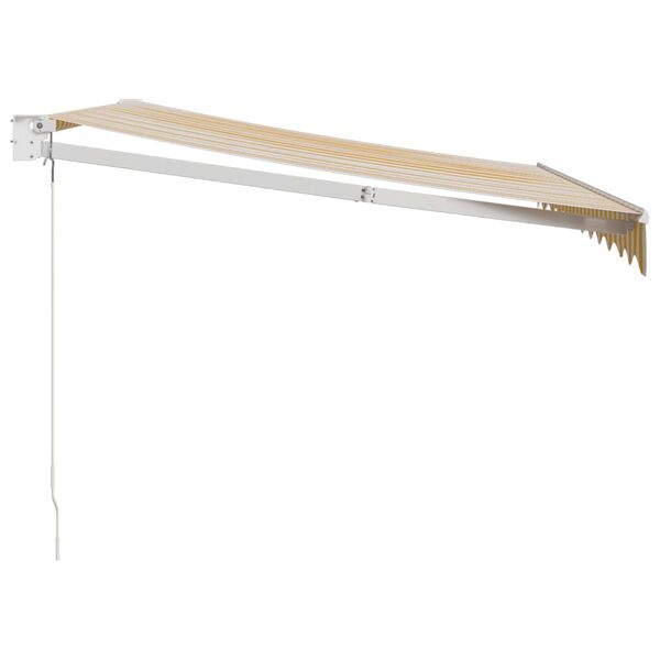 vidaXL Retractable Awning Yellow and White 3x2.5 m Fabric and Aluminium