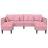 vidaXL Sofa with Cushion 3 pcs Pink Velvet