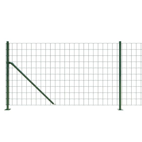 vidaXL Wire Mesh Fence with Flange Green 1x10 m