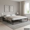 vidaXL Bed Frame without Mattress Black Metal 200x200 cm