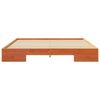 vidaXL Floor Bed Frame with Storage Brown 200 x 200 cm Solid pine wood
