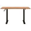 vidaXL Desk Black and Light Brown 140 x 60 cm Solid Oak Wood