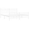 vidaXL Metal Bed Frame without Mattress with Footboard White 180x200cm