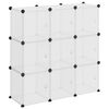 vidaXL Storage Cube Organiser with 9 Cubes and Doors Transparent PP