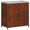 vidaXL Kitchen Storage Set with Shelf 2 pcs Rusty Weathering Steel