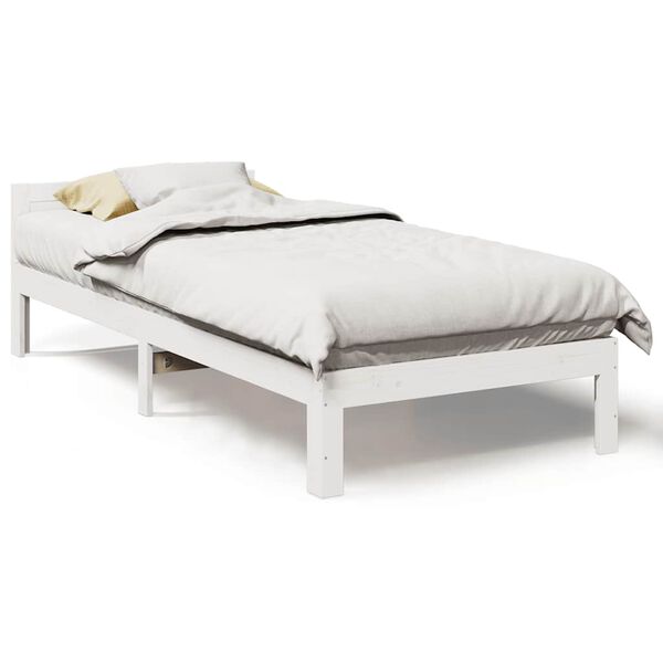 vidaXL Bed Frame without Mattress White 80x200 cm Solid Wood Pine
