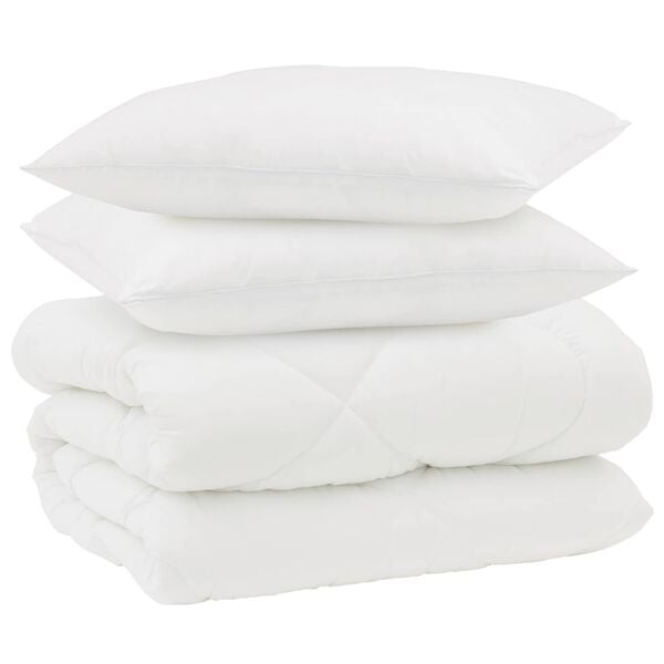 vidaXL Winter Duvet with Pillow 3 pcs White Microfiber