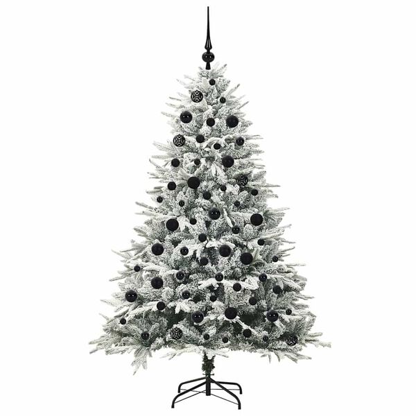 vidaXL Artificial Pre-lit Christmas Tree with Ball Set Green 180 cm