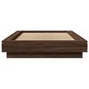 vidaXL Bed Frame with LED Lights without Mattress Brown Oak 75x190cm