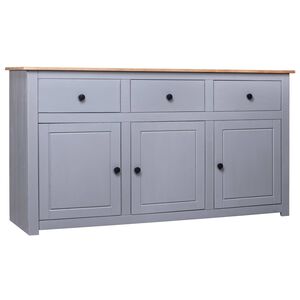 vidaXL Sideboard Grey 135x40x80 cm Solid Pinewood Panama Range
