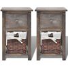 vidaXL Bedside Cabinets 2 pcs Wood Brown