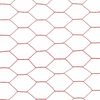 vidaXL Chicken Wire Fence Steel with PVC Coating 25x1.2 m Red