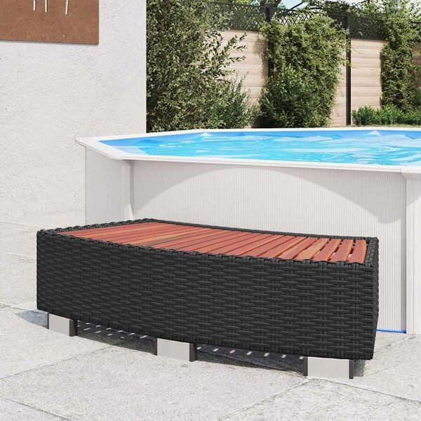 vidaXL Spa Step Poly Rattan 92x45x25 cm Black