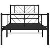 vidaXL Metal Bed Frame without Mattress with Footboard Black 75x190cm