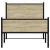 vidaXL Metal Bed Frame without Mattress Sonoma Oak 100x190 cm