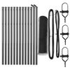vidaXL Hexagonal Fence Ground Fix 25 x 0.6 m PVC-Coated Steel Grey