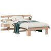 vidaXL Bed Frame with Headboard Brown 75 x 190 cm Solid Pine Wood
