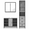 vidaXL 3 Piece Bathroom Furniture Set Grey Sonoma Engineered Wood