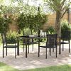 vidaXL Garden Dining Set 5 pcs Black Powder-Coated Steel