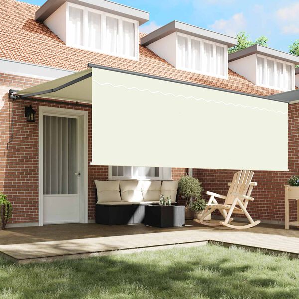 vidaXL Retractable Awning Cream 400 x 300 cm Polyester and Aluminium