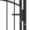 vidaXL Fence Gate with Arched Top Steel 100x86 cm Black