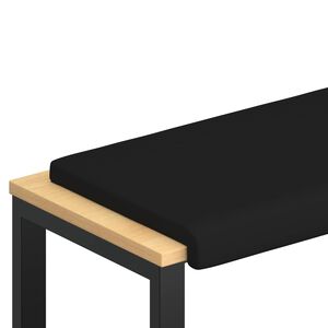 vidaXL Bench Cushion Faux Leather Black Depth 35 cm