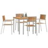 vidaXL Outdoor Dining Set 5 pcs Brown Solid Teak Wood