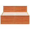 vidaXL Bed Frame without Mattress with Headboard Wax Brown 140x190 cm Solid Wood Pine