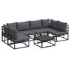 vidaXL Garden Sofa Set with Cushion 7 pcs Black Aluminium
