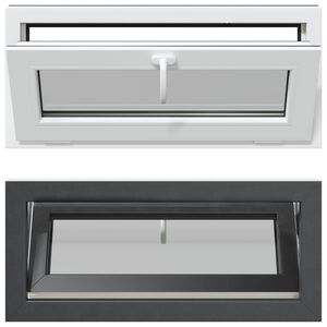 vidaXL Basement Window RISOR 90 x 40 cm PVC and Glass Anthracite