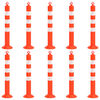 vidaXL Traffic Control Bollards 10 pcs with Chain 75 cm PE