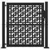 vidaXL Garden Gate Black 100x100 cm Steel Cross Design