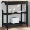 vidaXL Kitchen Trolley Plain Black 88.5 x 40 x 48 cm
