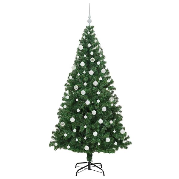 vidaXL Artificial Christmas Tree with 300 LEDs with Stand Green 180 cm