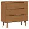 vidaXL Chest of Drawers MOLDE Caramel 80 x 40 x 80 cm Solid Pine Wood