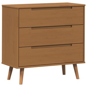 vidaXL Chest of Drawers MOLDE Caramel 80 x 40 x 80 cm Solid Pine Wood