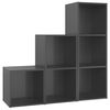 vidaXL TV Cabinet Set | High Gloss Grey | Engineered Wood | Medium