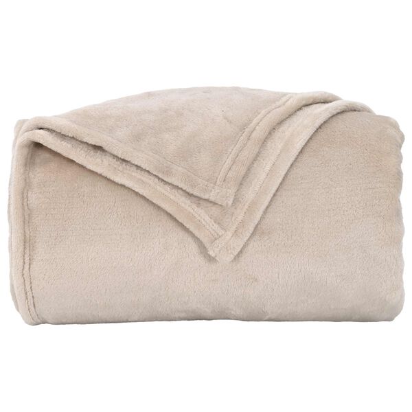 vidaXL Throw Blanket Beige 130 x 150 cm Fleece